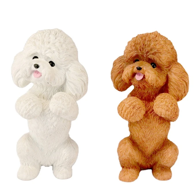 2022 New custom poodle dogs resin sculpture toy for car decorative