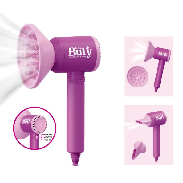 Fashion Pretend Makeup Set Girls Beauty Salon Toy Kit Pretend Hair Styling Set for Girls with Blow Dryer Barber Accessories