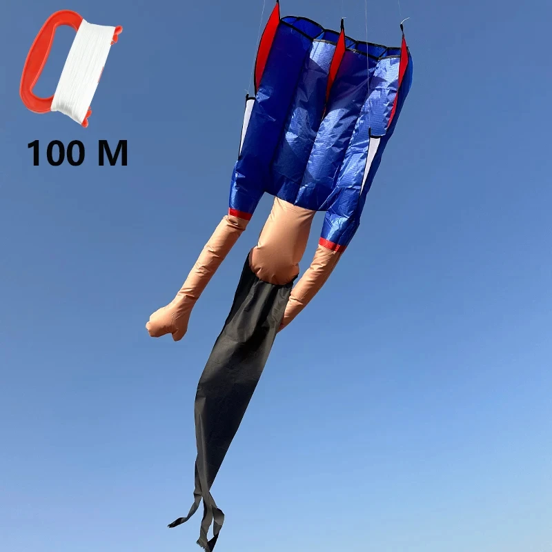 0.6 * 2M 3 Color Fun Soft Kites Athlete Top Beach Kite Easy To Fly Soft Tear Resistant Holiday Gift Parent-child Sports