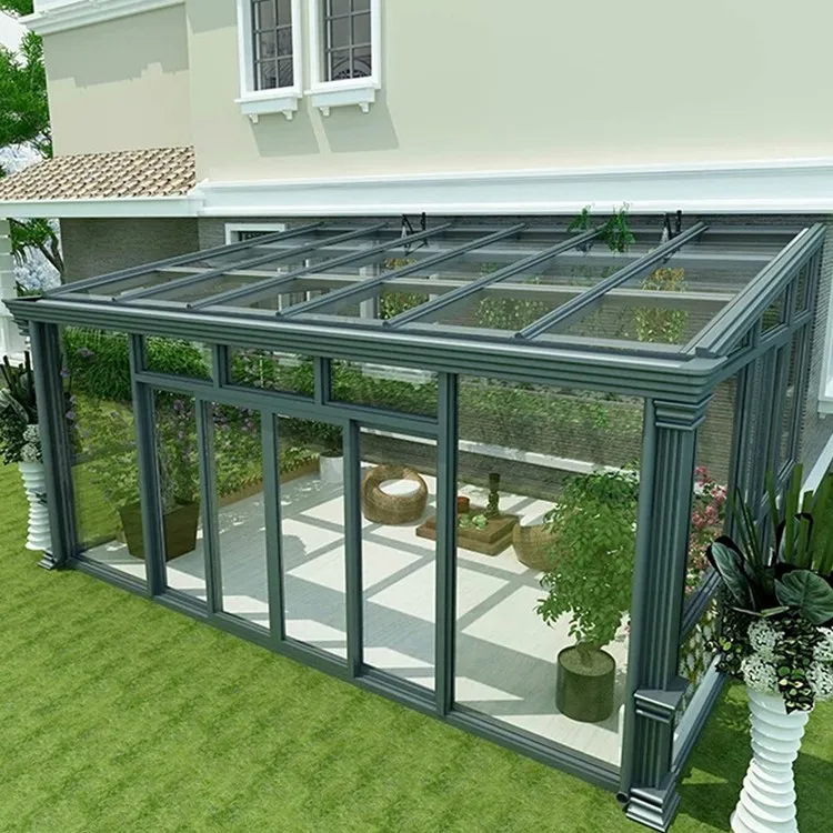 
Made in China anti-wind aluminum framed garden sunshine room glass room 