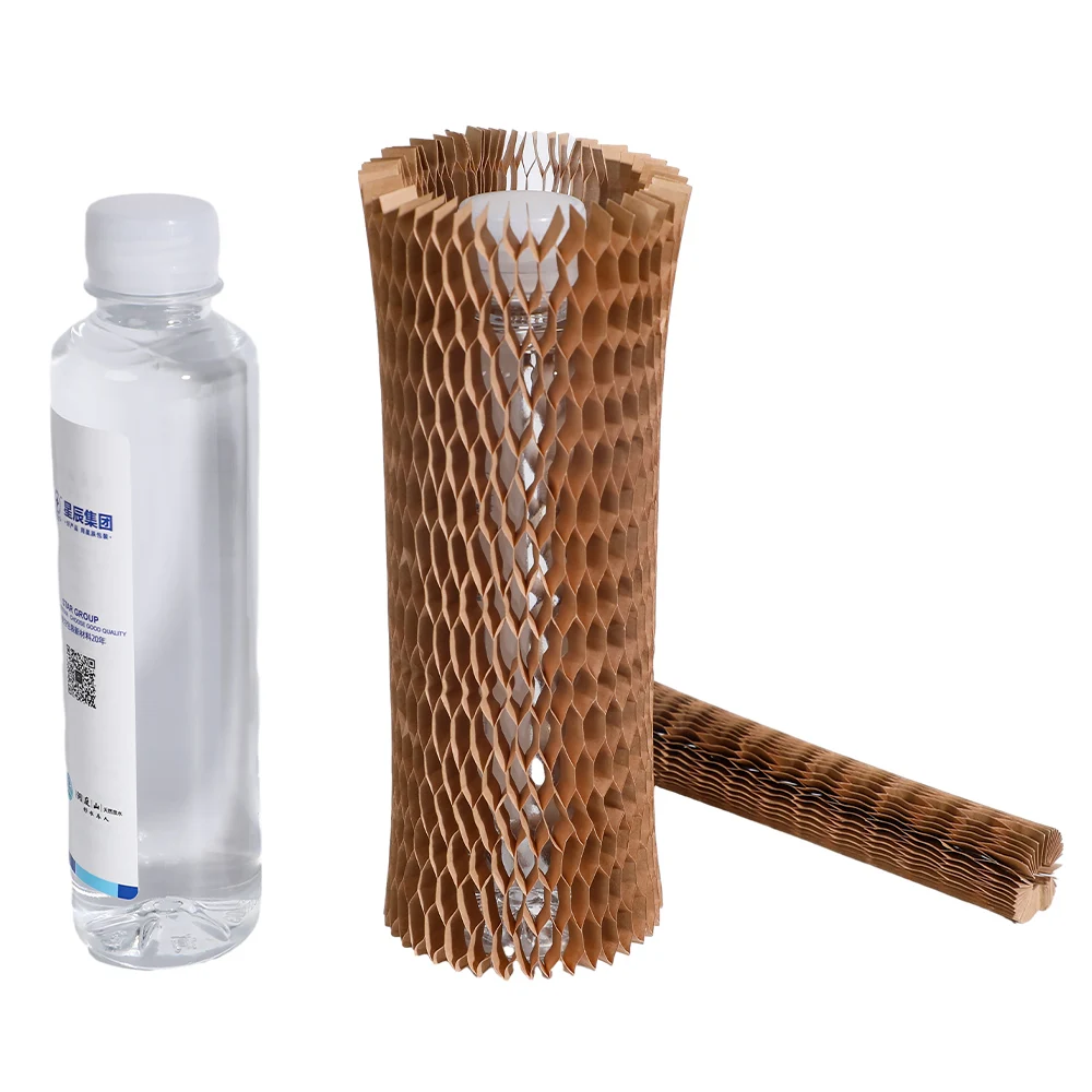 Honeycomb Paper Wine Bottle Protector Sleeves Super Elastic Brown Glassware Protection Net Cover Protective Cushioning Material