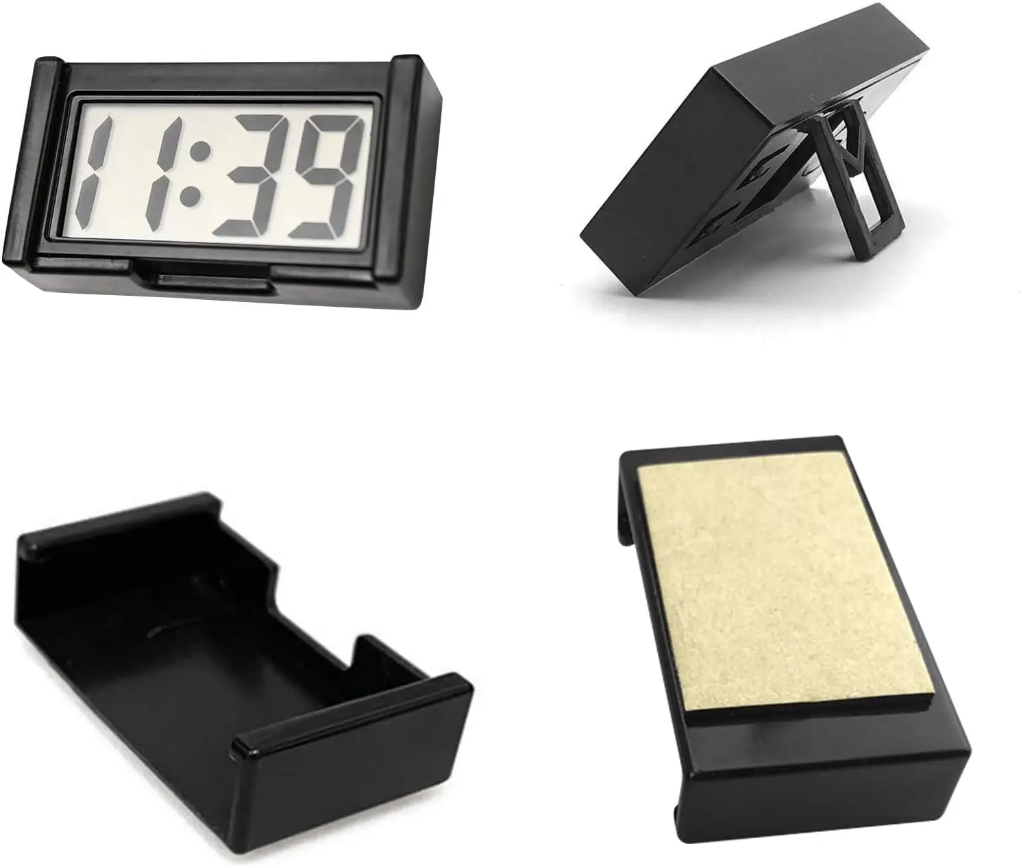 Small Digital Clock with Jumbo LCD Time Day Display Mini Automotive for Desktop Nightstand Pocket Car Truck Dashboard Air Vent