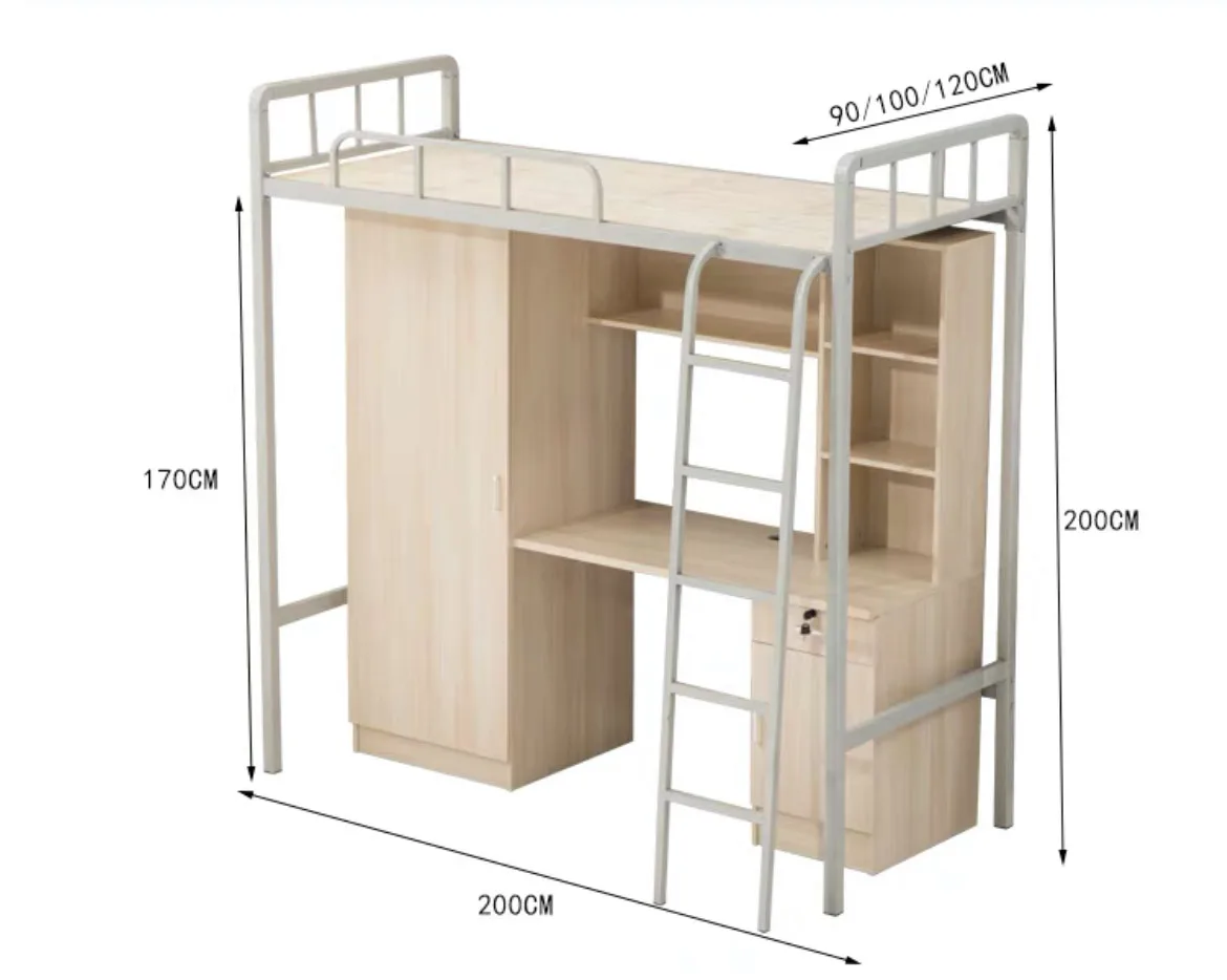 2021 latest bed table dormitory bed dormitory wholesale apartment with desk single