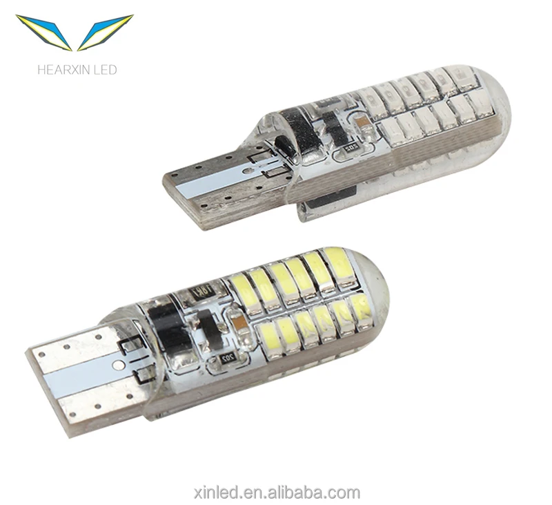 canbus T10 W5W Silicone Case 24 SMD 3014 LED Car Reading Light 192 168 501 24SMD 24 LED Auto Wedge Bulb Parking Lamps 12V