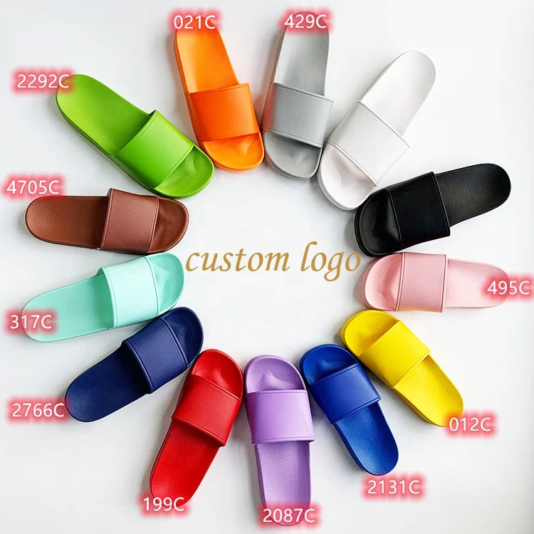 Customized PVC Slippers Designer Summer Indoor Outdoor Fashion Comfortable Non-slip Flat Flip Flops Slides Slippers