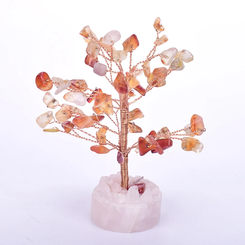 Natural Crystal Gemstone Fortune Bonsai Tree for Home Ornamental Feng Shui