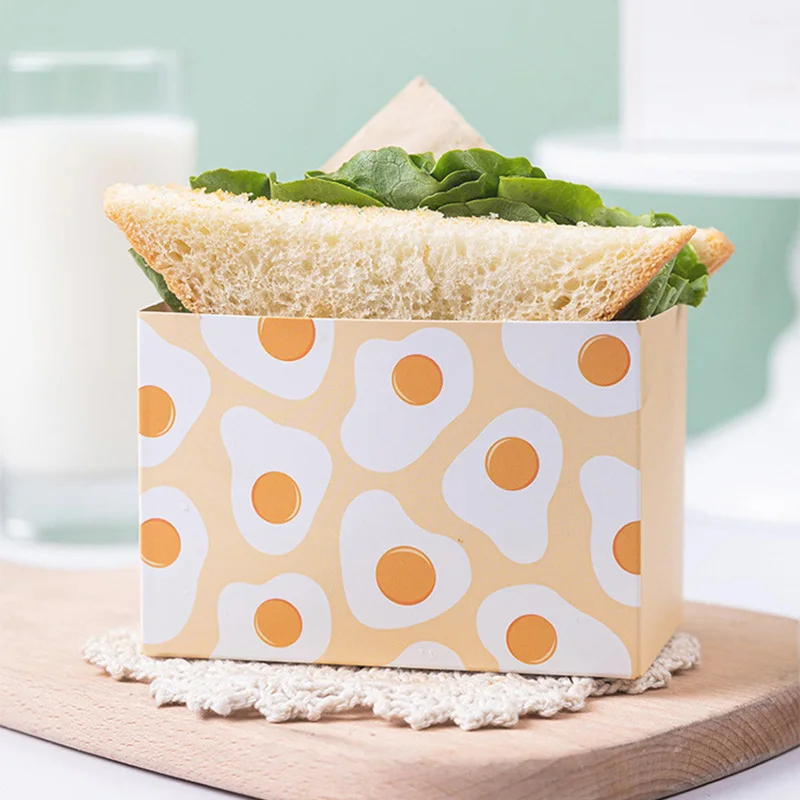 Custom Paperboard Tray Takeaway Sandwich Wrapper Paper Burger Container Box