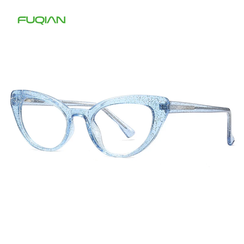 2020 New Bling Designer Womens Computer Glasses Cat Eye TR90 Small Eyewear Frames