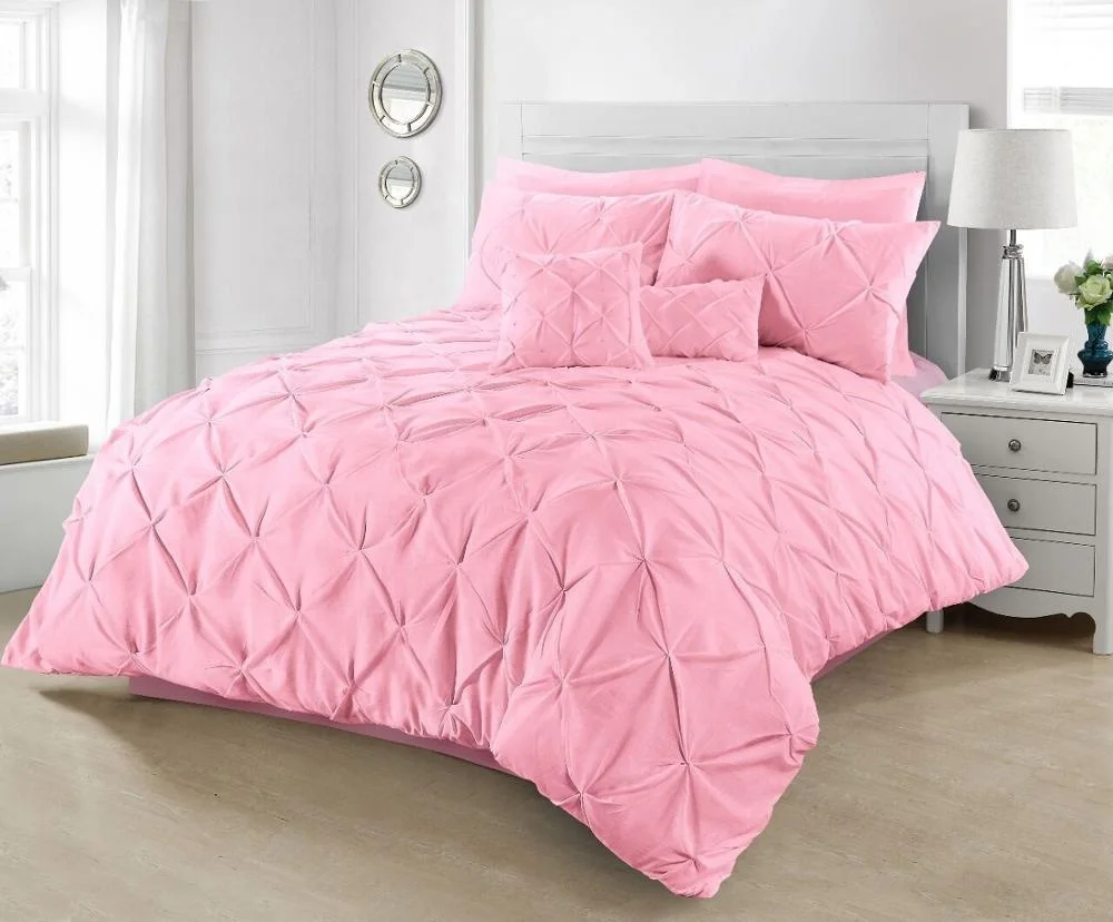 Pintucks Style Duvet Covers Quilt Covers Bedding Sets (Dusty Pink, Double) ebay , amazon