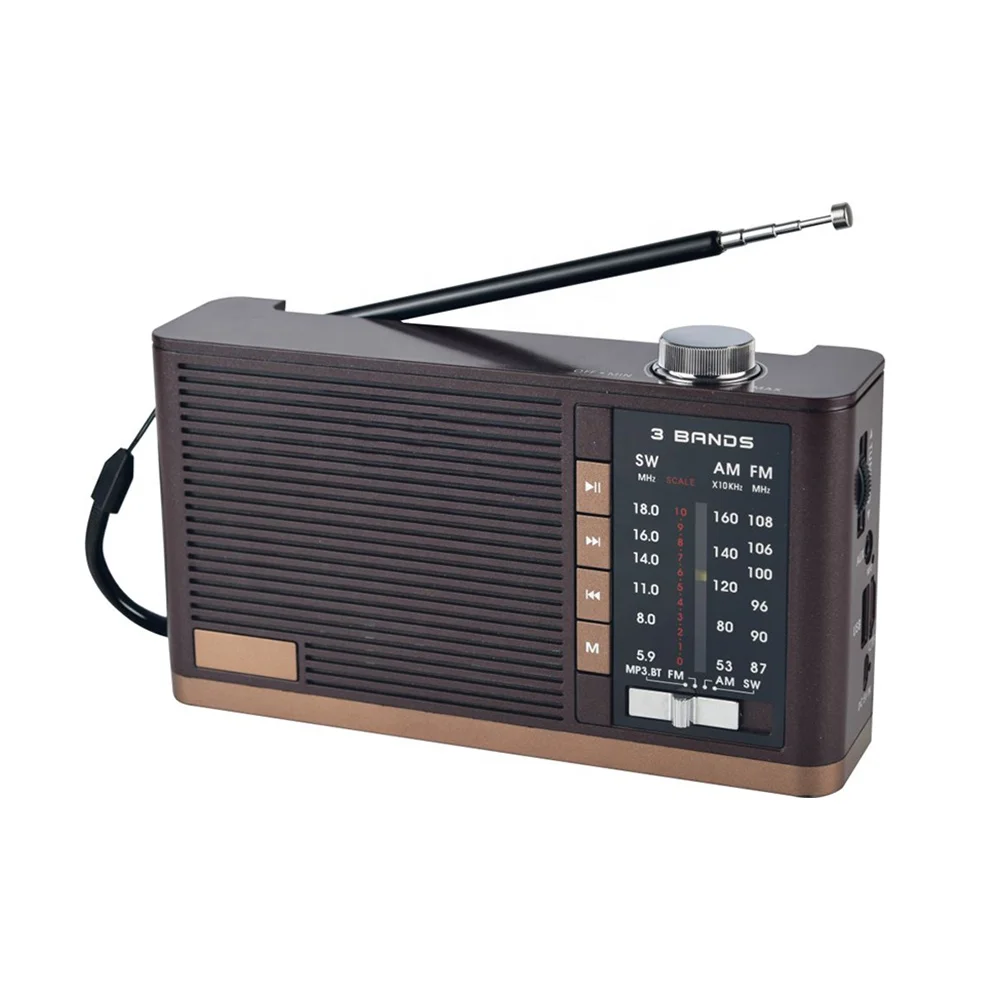 HS-2830 Retro old style radio support USB and TF Card ports battery radio portable am fm sw emergency