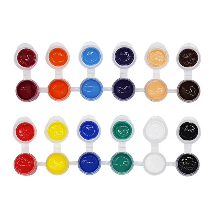 2ml 3ml 5ml 6 Strips 12 Colors Acrylic Paint Pot Set Students DIY Art Painting Quick Drying Water Soluble Acrylic Paint Graffiti