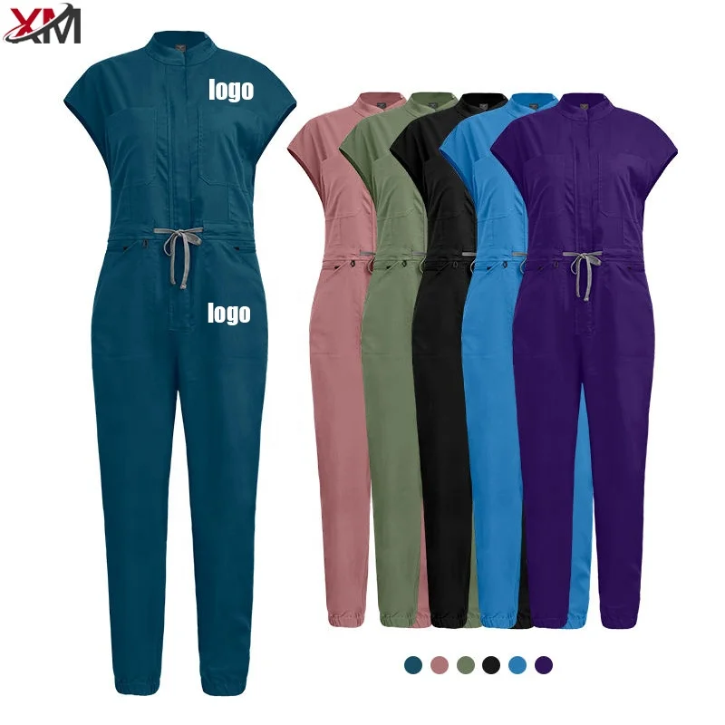 Factory Hot Sell Dental Clinic Medical Breathable Custom Logo Hospital Women Doctor Nursing Spandex 2 Piece Scrubs Uniforms Sets