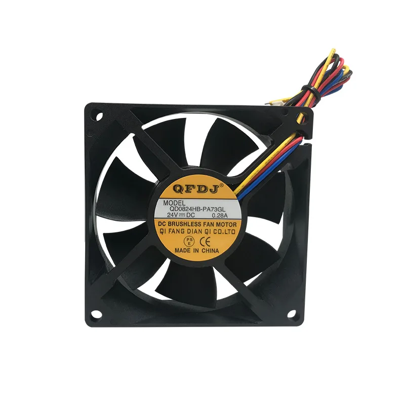 
Qifang 80*80*25MM ball bearing cooling fan high volume 24v dc brushless fan 4P-PWM 