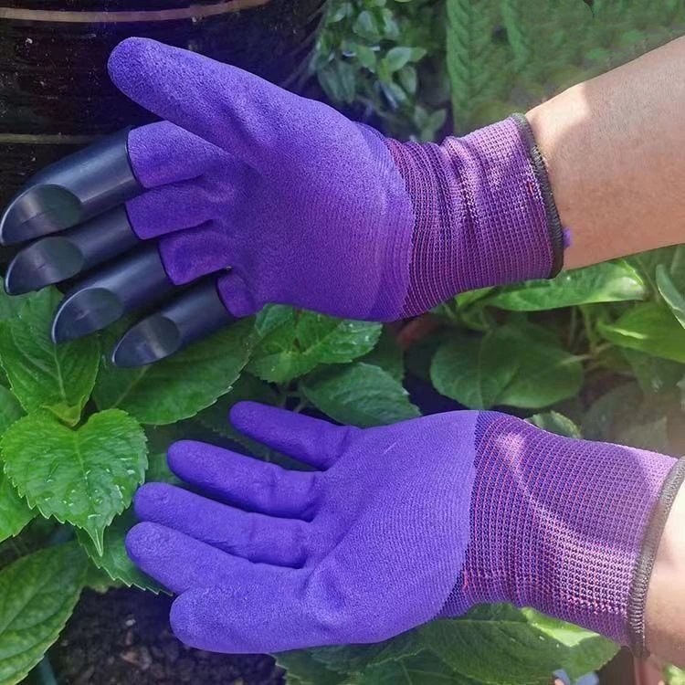 Digging Breathable Waterproof Digging Planting Garden Gloves With Single Double Fingertips Claws