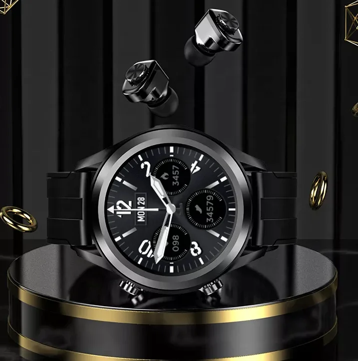 Wholesale Factory Price Smart Watch GPS Inteligentes Blutooth Smart Watch 2 in 1 with Earbuds Magnetic Charging IPX6 Waterproof