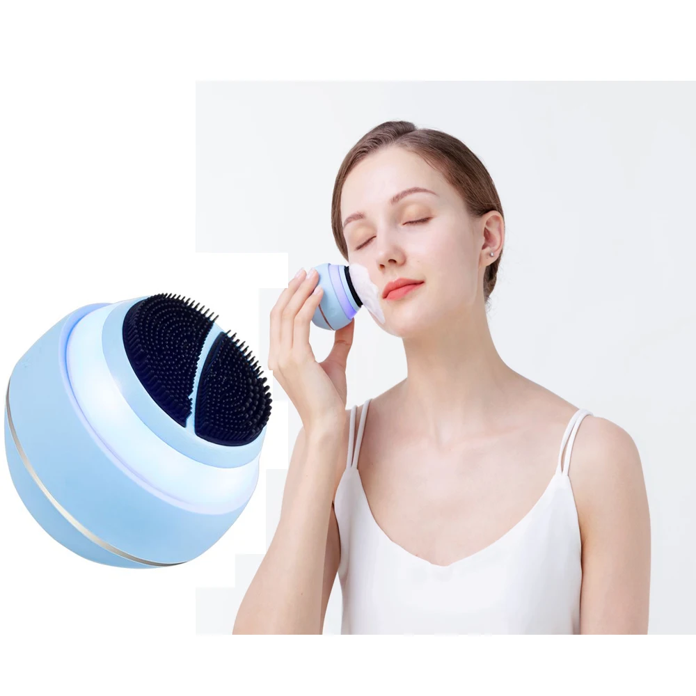 Factory Customized 10-in-1 sonic cleansing brush face without hand numbness waterproof high frequency silicone ems face machine