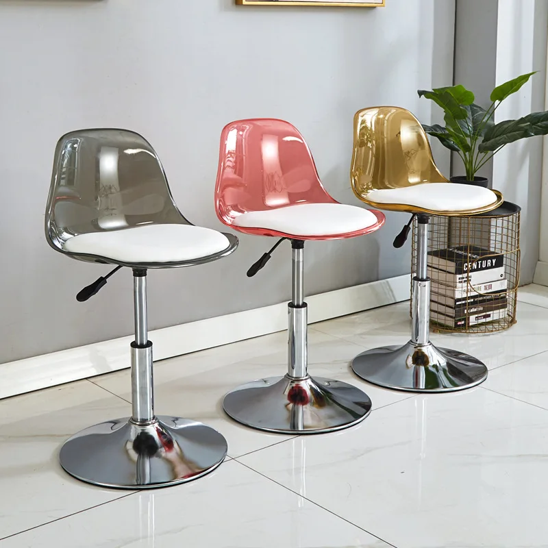 Modern simple lifting rotating wine plastic bar chair front desk high chair pet transparent bar chair