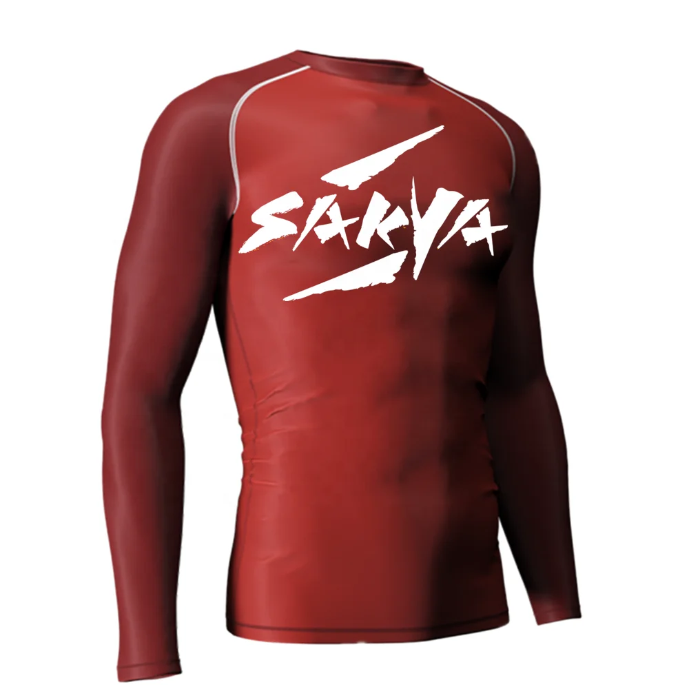 Plain Rash Guards No Gi Long Sleeve MMA Compression Shirt Rashguards For BJJ Rash Guards