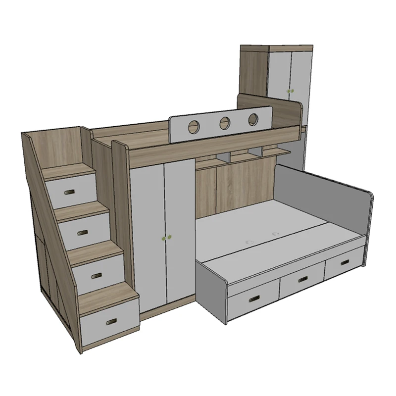 Manufacturers sell wooden furniture cheaply white wooden bunk beds children with drawers and ladder bunk beds