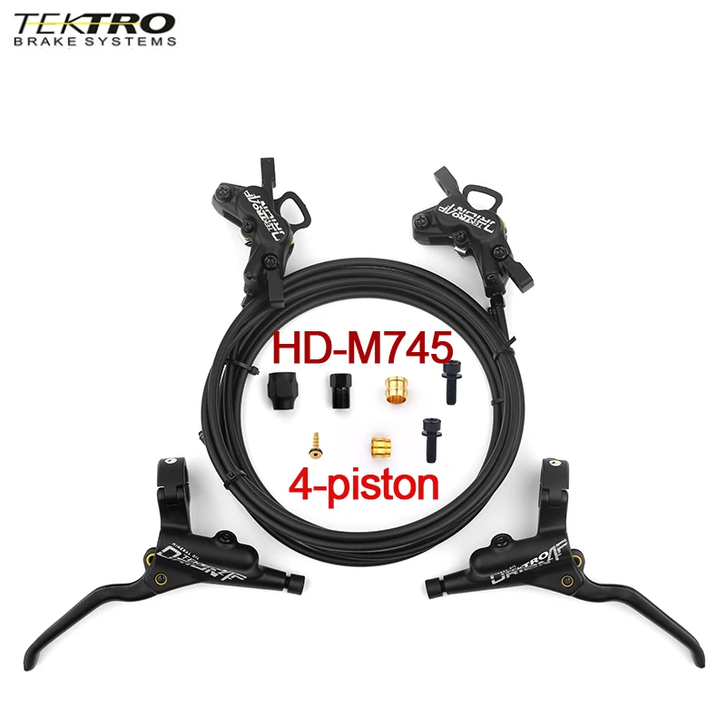 TEKTRO HD-M745 4 Piston MTB bicycle Hydraulic Disc Brake HD-M745 Internal Hose Mountain Bike Disc Brake for SHIMANO Brake