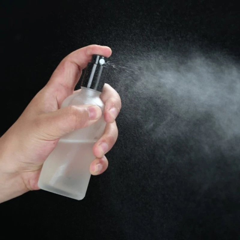 1.7 Oz Frosted Glass Spray Bottles Portable Perfume Atomizer 5ml 30ml Empty Cosmetic Spray Bottle with Black Sprayer Pump