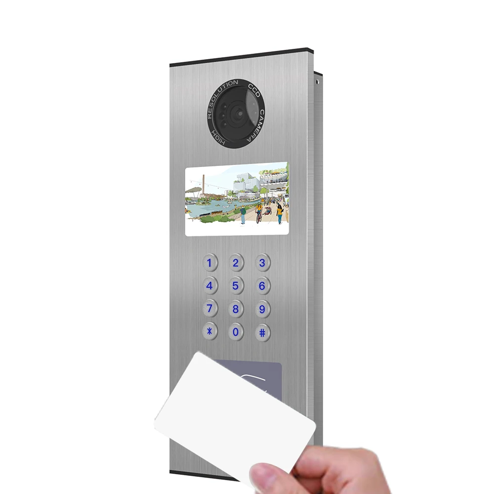 4.3 inch advertising screen Ethernet cable /4G SIP Video Door phone Intercom remote mobile app apartment door access control sy