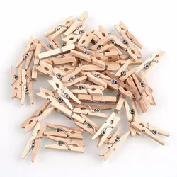 100pcs Mini Natural Wooden Clothes Photo Paper Clothespin Craft Clips 25mm Home Wooden Clips