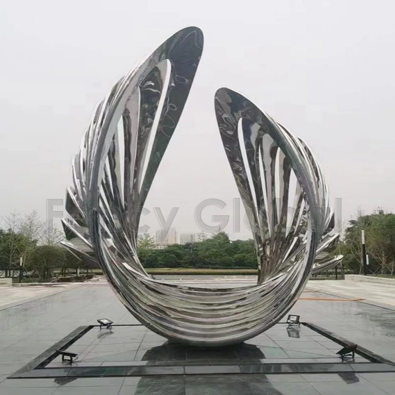 FANCY Large Metal Modern Arts Abstract Stainless Steel Sculpture