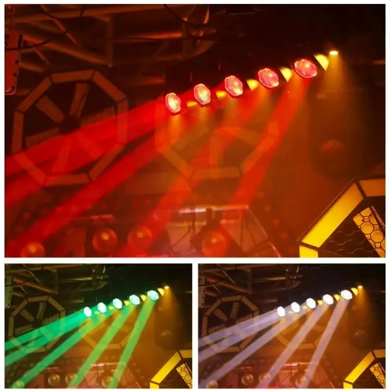 DJ Disco Light 5 X 40W RGBW 4-in-1+6 X 20W White COB LED Beam Bar Moving Head Light for KTV Music Show