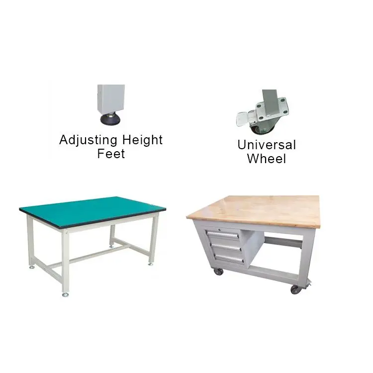 Industrial OEM customized drawer cabinet adjustable mobile workbench with wheels
