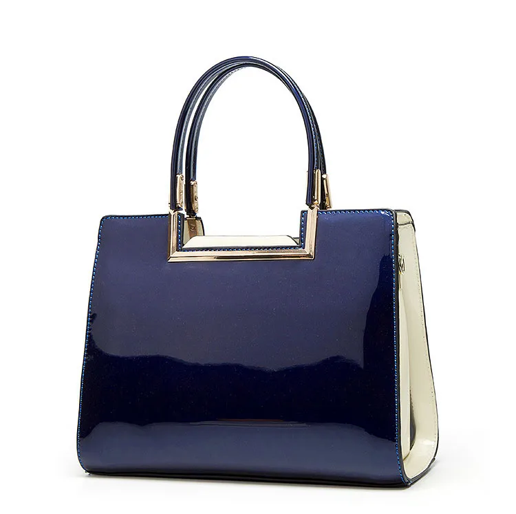 Fashion Top quality ladies elegant tote bag lady glossy patent leather hand bags purses and handbags for women