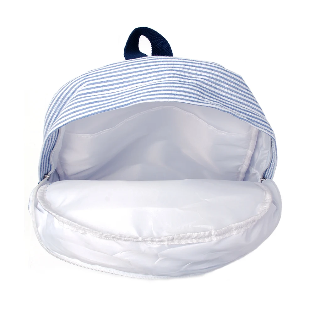 Wholesale Free Shipping Back to School Seersucker Full Size Backpacks Monogrammed Schoolbag Kids Bag DOM103031