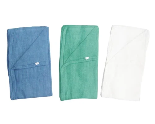 Medical Disposable O.r Cloth Towel High Quality Green Blue Face Towel 100% Cotton Plain Hospital Square Adult,adults Greetmed