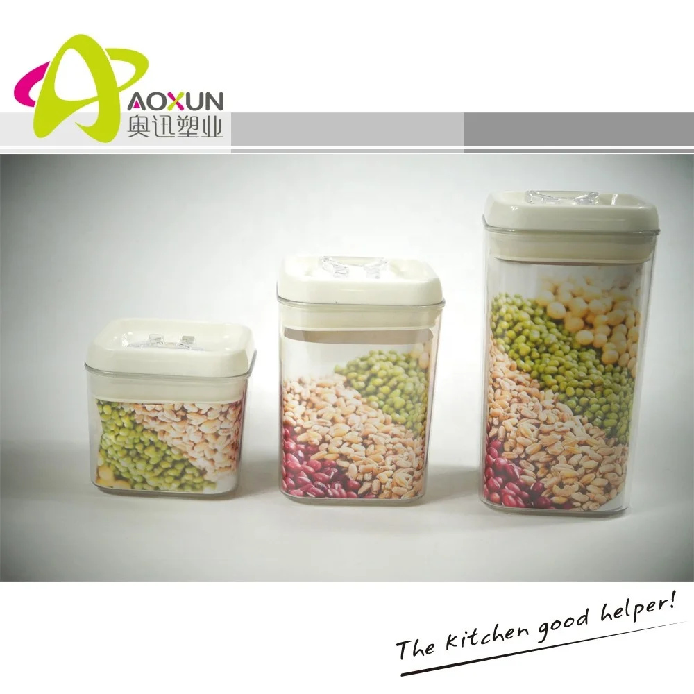 ANKOU Airtight Dry Food Milk Powder Food Storage Container Set Coffee Cereal Spaghetti Storage Container Jar with Pop Up Button