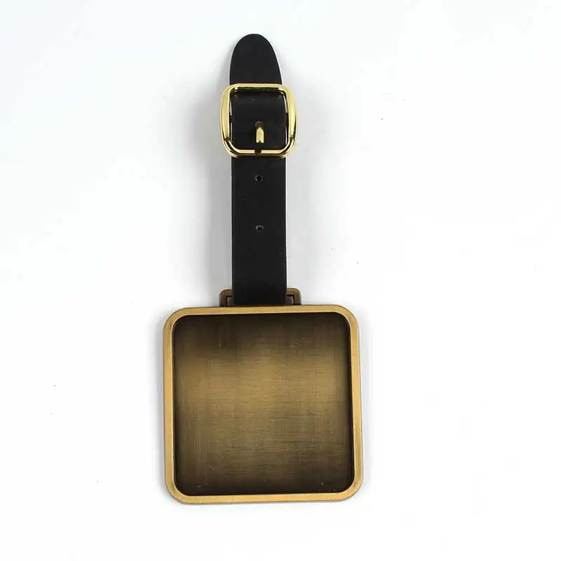 Custom square printed travel luggage labels clothing pendant sublimation luggage tag blank