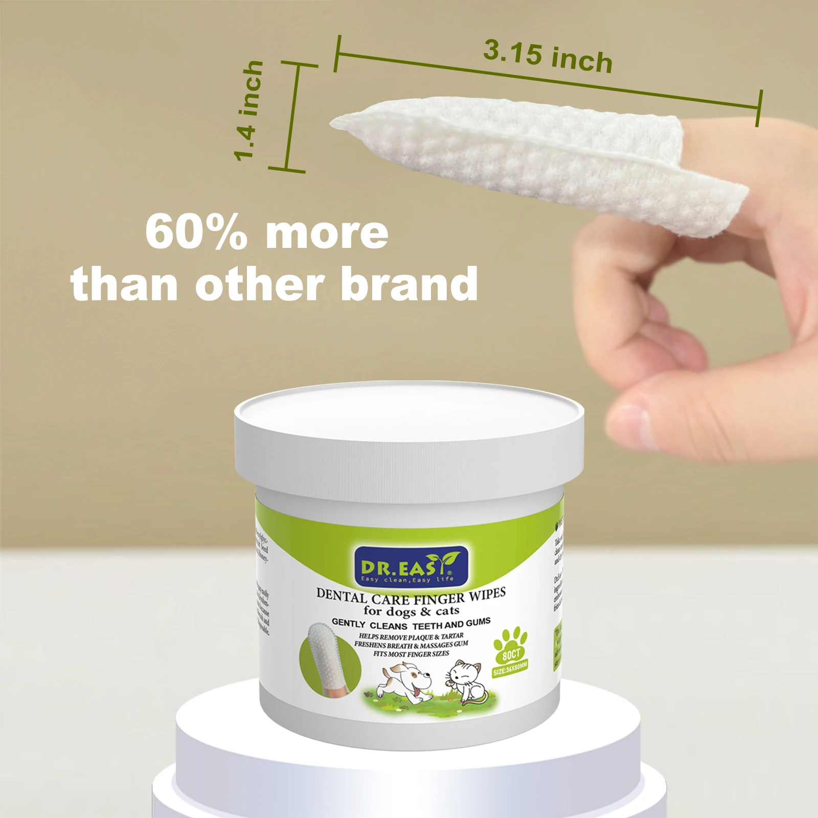 Dental Care Organic Dog Toothbrush Dental Cleaning Wipes