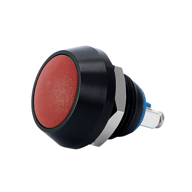New Arrival 19mm 12v Ip65 Electrical Waterproof Self Locking Mushroom Type Emergency Push Button Switch