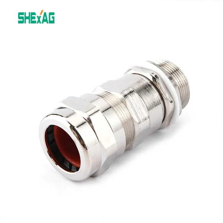 Free Sample Ip68 Iecex Atex Certified Explosion Proof Stainless Steel Industrial Brass Metal Cable Gland Connector with SANHUI