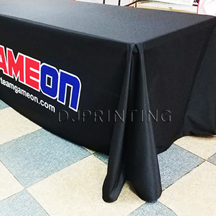 8 ft customized graphic waterproof and oil-proof polyester fabric dropped down tablecloth