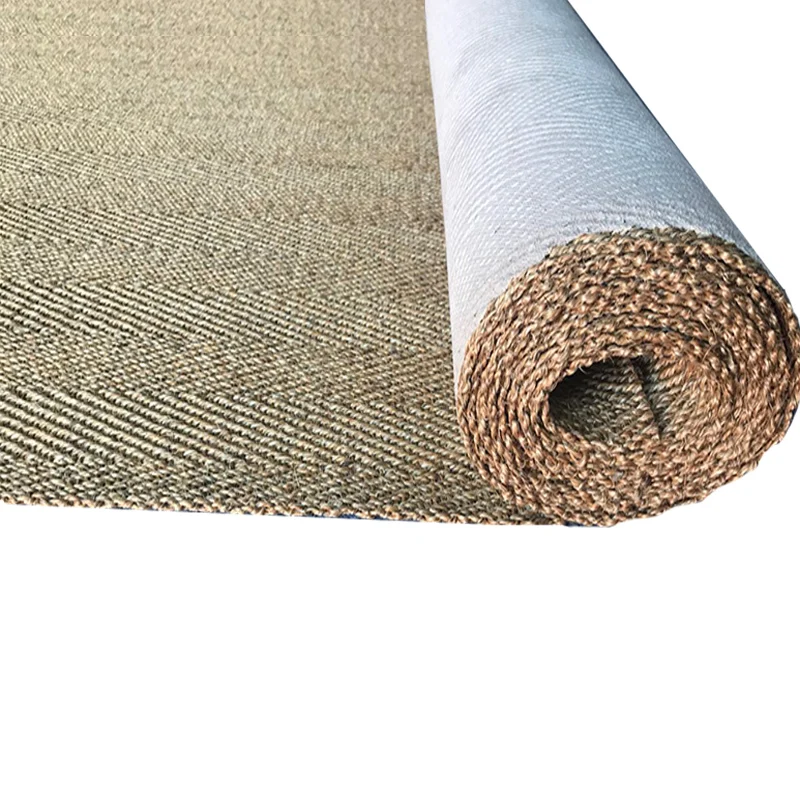 cheap quality modern full long gold Natural Jute woven stair Sisal Carpets And Rugs With Natural Latex Backing For Living Room