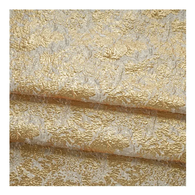 Fashion 2024 High Quality 3D Lilac Flowers Pattern Jacquard Brocade Design Tailor Brocade Fabric For Garments