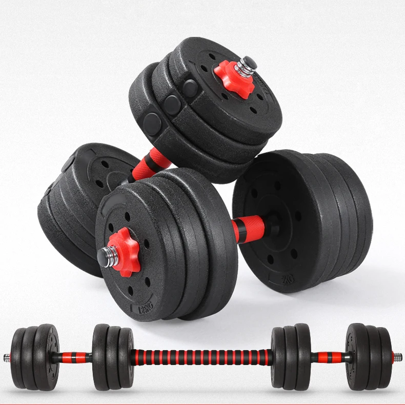 Hot selling gym fitness 10kg 20kg 30kg 50kg adjustable Cement  exercise dumbbell set for Weight lifting
