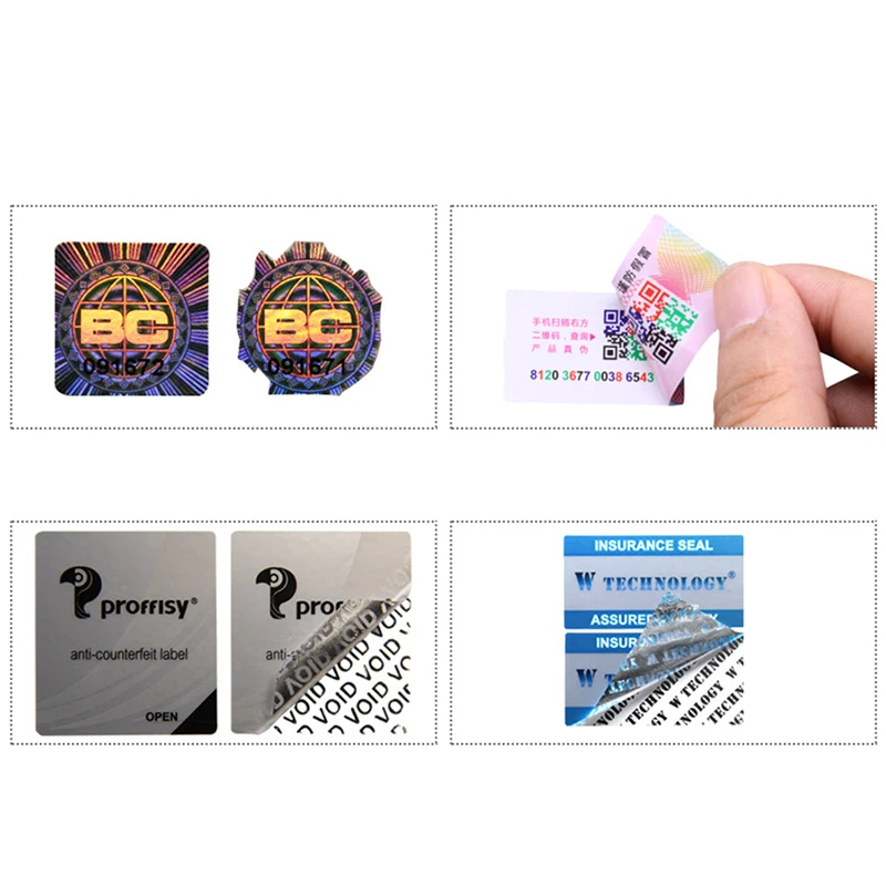 Customized anti-counterfeit  box sticker void hologram label