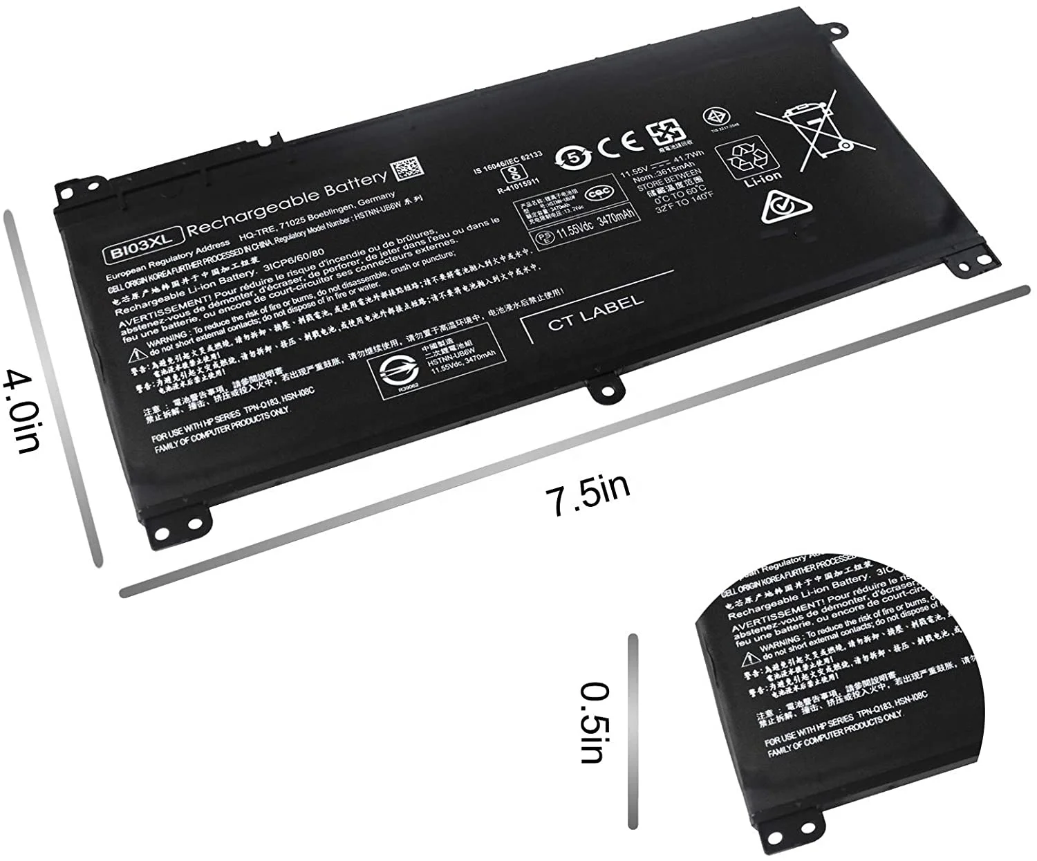 BI03XL ON03XL Laptop Battery For HP Pavilion X360 13-U Seres 844203-850 844203-855