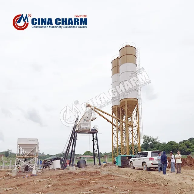 High quality HZS50 Fully-Automatic Concrete Mixing Plant with CE certification