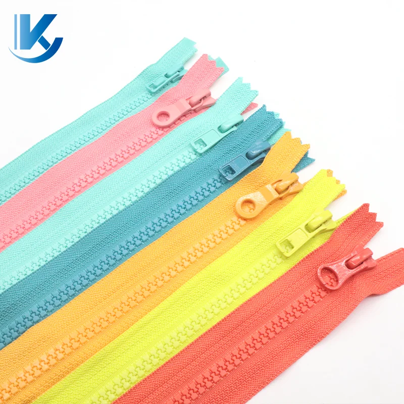 Factory Wholesale teeth resin plastic vislon zipper custom plastic zipper open-end close end resin zipper for jacket hoodie