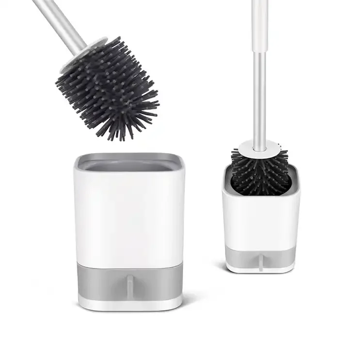 Masthome Wall-mounted Design Soft TPR Toilet Cleaning Brush  Bathroom WC Silicon Toilet Brush with Holder