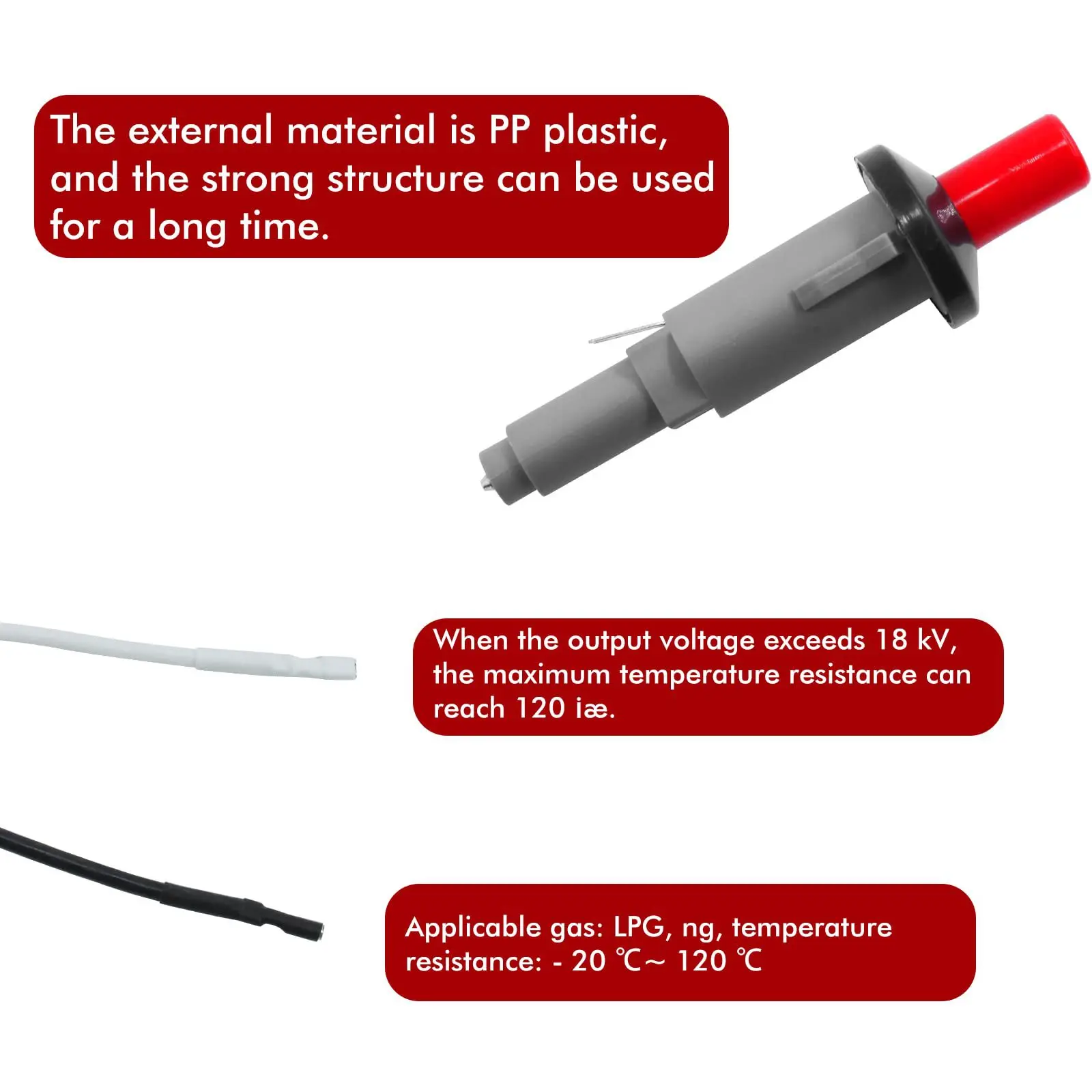 snap-in Style Push-Button igniter,GasSaf Grill Igniter Kit Replacement for We-ber 7510 Spirit E-210, Genesis E310/E320