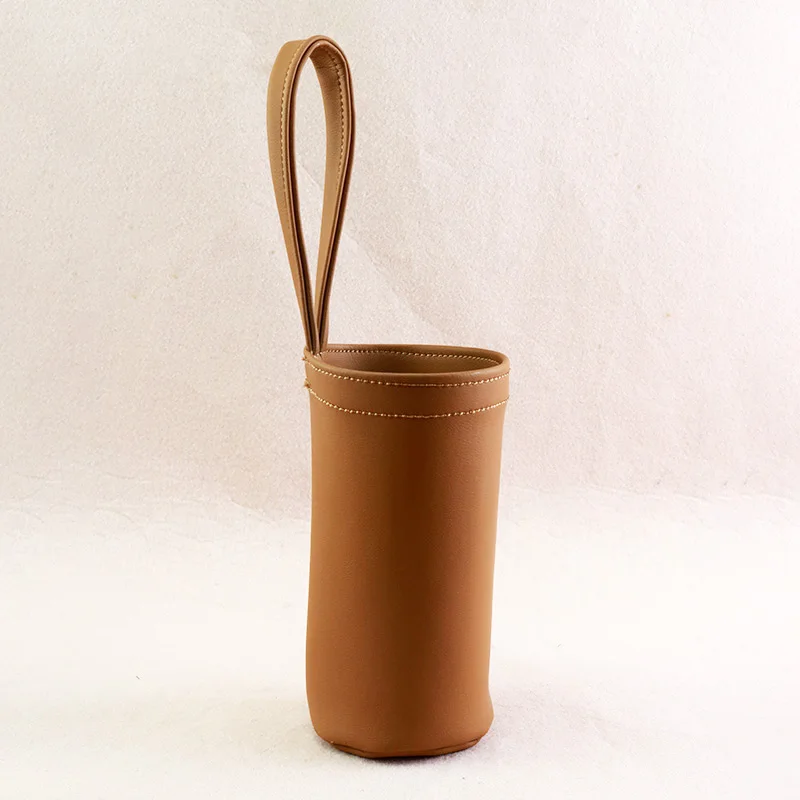 Custom Organic Cotton Dust Bag Muslin Bags Microfiber Pu Leather Handle Pouch Bags for Cup Bottles
