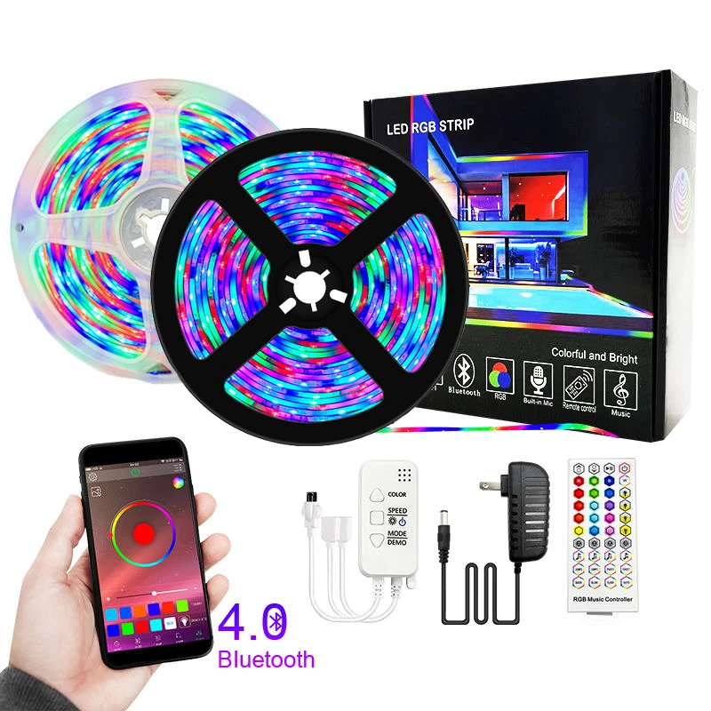 Светодиодная лента RGB с Bluetooth 12 В 5 м 2835